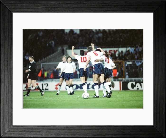 Framed Print : England v Brazil 28th March 1990, Wembley. Gary Linekar (10 Framed Print : England v Brazil 28th March 1990, Wembley. Gary Linekar (10