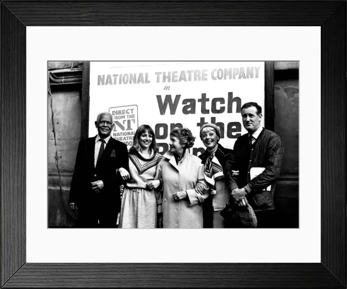 Framed Print : Some of the cast from the National Theature production of Watch On The Rhine