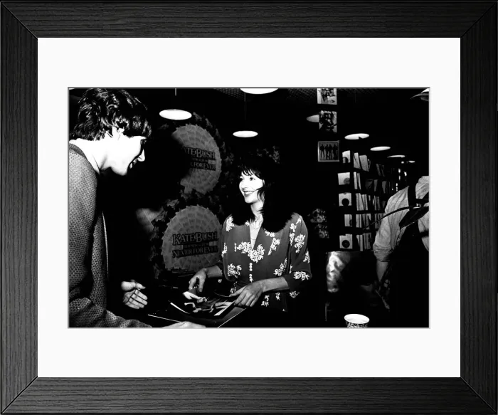 Framed Print : Singer Kate Bush at Virgin Records in Eldon Square, Newcastle signing autographs Framed Print : Singer Kate Bush at Virgin Records in Eldon Square, Newcastle signing autographs
