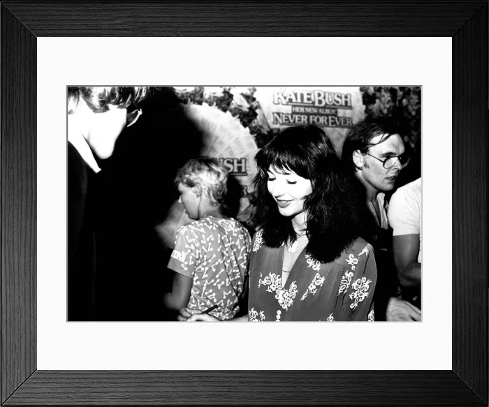 Framed Print : Singer Kate Bush at Virgin Records in Eldon Square, Newcastle signing autographs Framed Print : Singer Kate Bush at Virgin Records in Eldon Square, Newcastle signing autographs