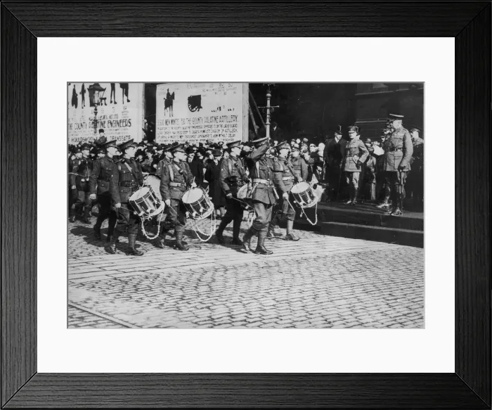 Framed Print : 17th Battalion the Manchester Regiment marches proudly past Lord Kitchener Framed Print : 17th Battalion the Manchester Regiment marches proudly past Lord Kitchener