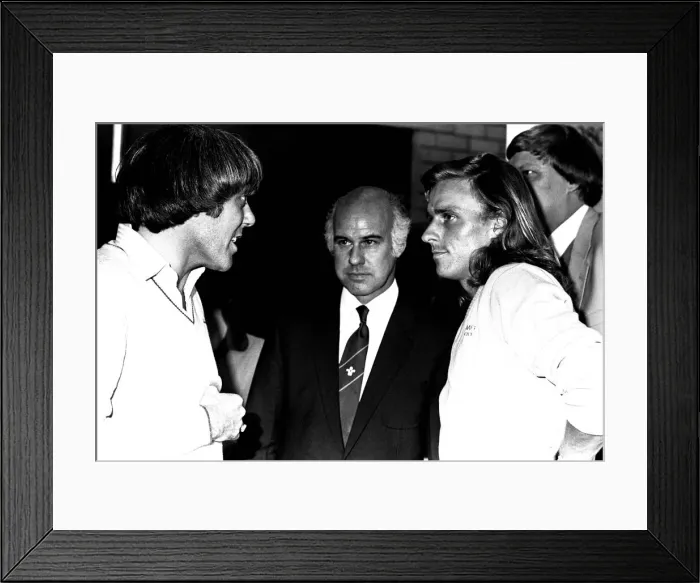 Framed Print : Tennis star Bjorn Borg at Eldon Square Shopping Centre, Newcastle on 14th June 1980 with Framed Print : Tennis star Bjorn Borg at Eldon Square Shopping Centre, Newcastle on 14th June 1980 with