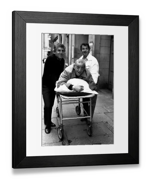 Framed Print : Actors Peter Baldwin, Ben Warriss and David Ross outside the Theatre Royal Framed Print : Actors Peter Baldwin, Ben Warriss and David Ross outside the Theatre Royal