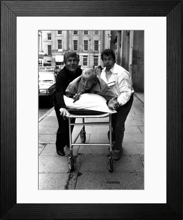 Framed Print : Actors Peter Baldwin, Ben Warriss and David Ross outside the Theatre Royal Framed Print : Actors Peter Baldwin, Ben Warriss and David Ross outside the Theatre Royal