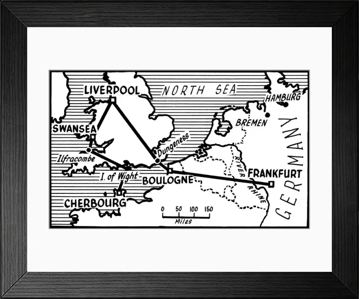 Framed Print : A map which illustrates the underwater oil pipeline used to supply the Allied force Framed Print : A map which illustrates the underwater oil pipeline used to supply the Allied force