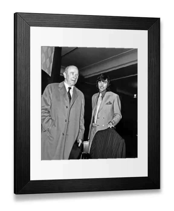 Framed Print : Sir Matt Busby Manager of Manchester United today accompanied George Best to appeal Framed Print : Sir Matt Busby Manager of Manchester United today accompanied George Best to appeal