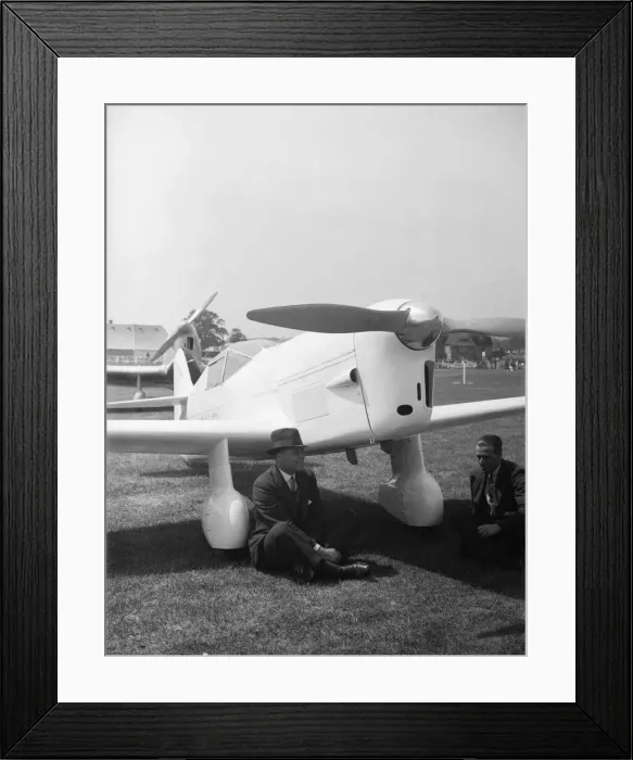 Framed Print : Captain Percival seen her with his Mew Gull aircraft at the 1935 Hendon Air Display 29th Framed Print : Captain Percival seen her with his Mew Gull aircraft at the 1935 Hendon Air Display 29th