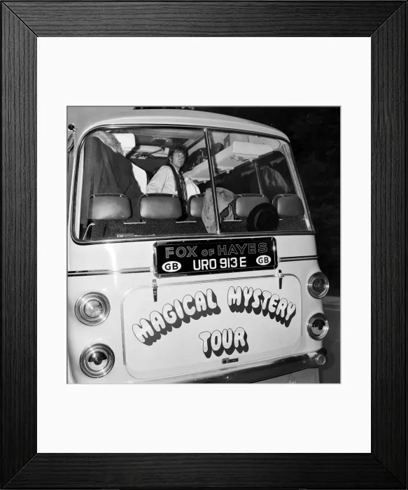 Framed Print : The Beatles set out on their celebrated tour of the West Country 11th September 1967 Framed Print : The Beatles set out on their celebrated tour of the West Country 11th September 1967
