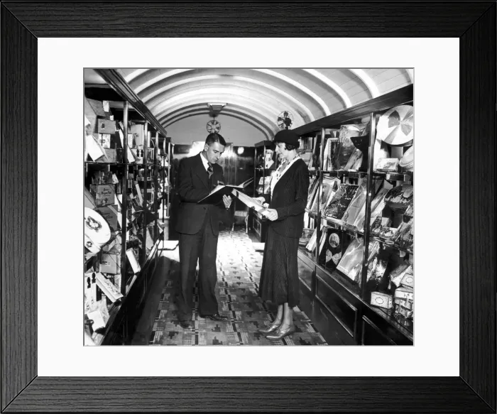 Framed Print : The showroom of Frys Show Train, which will be open to public inspection during a