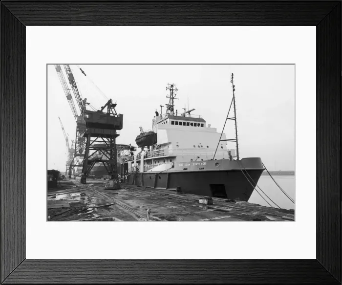 Framed Print : The survey ship the Northern Surveyor seen here at her beth at the former Smith Framed Print : The survey ship the Northern Surveyor seen here at her beth at the former Smith
