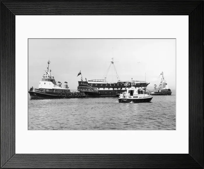Framed Print : The Foudroyant the only surviving Royal Navy frigate from the Napoleonic era being move Framed Print : The Foudroyant the only surviving Royal Navy frigate from the Napoleonic era being move
