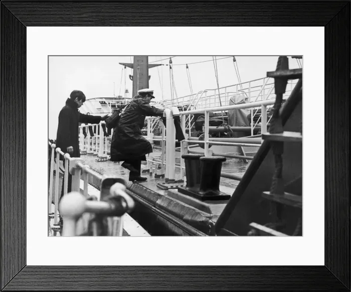 Framed Print : The Tees pilot Alan Lithgow waits his chance to jump aboard a tanker so he can pilot Framed Print : The Tees pilot Alan Lithgow waits his chance to jump aboard a tanker so he can pilot