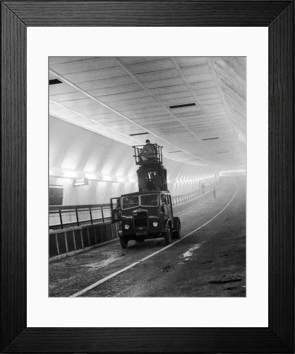 Framed Print : Work still in progress on the air ventilators in the new Clyde tunnel in Glasgow which Framed Print : Work still in progress on the air ventilators in the new Clyde tunnel in Glasgow which