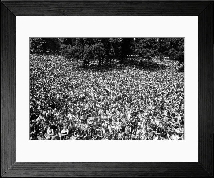 Framed Print : Part of the vast crowd gathered in Hyde Park for the free concert given by the Rolling