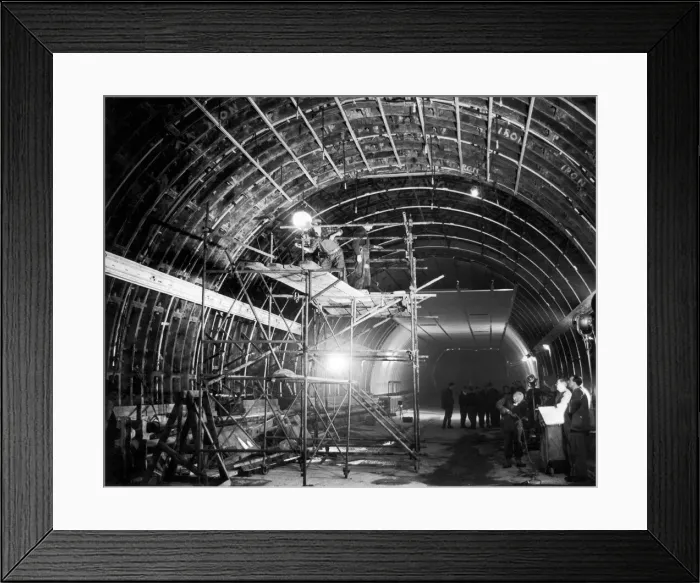 Framed Print : The first of the Clyde tunnels near completion. Scaffolders still at work Framed Print : The first of the Clyde tunnels near completion. Scaffolders still at work