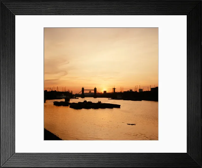 Framed Print : Sunset over Tower Bridge on the River Thames, London, 1966 Framed Print : Sunset over Tower Bridge on the River Thames, London, 1966