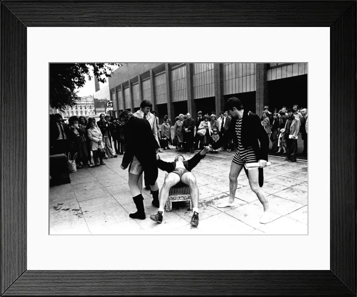 Framed Print : The cast of The Canterbury Tales, performed by the New Vic Theatre at Newcastle