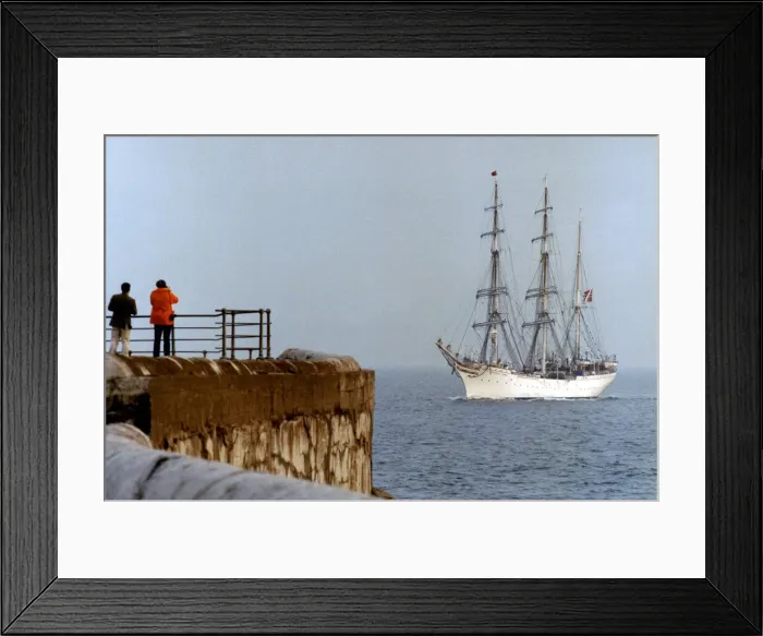 Framed Print : Norways oldest square rigger The Statsraad Lehmkuhl seen here off the South Gare Framed Print : Norways oldest square rigger The Statsraad Lehmkuhl seen here off the South Gare