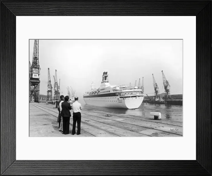 Framed Print : The luxury liner Astor seen here leaving Tees Dock 3rd June 1982 Framed Print : The luxury liner Astor seen here leaving Tees Dock 3rd June 1982