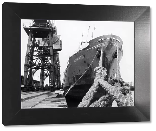 The cargo ship Silver City seen here berthed at Teesside. 24th April 1980