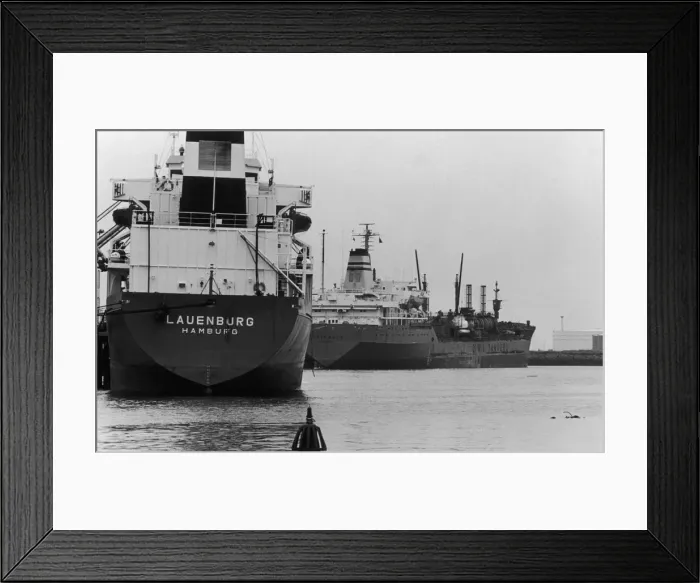 Framed Print : Tankers Torvanger and Lauenburg seen here berth at Teesport. 26th March 1984 Framed Print : Tankers Torvanger and Lauenburg seen here berth at Teesport. 26th March 1984