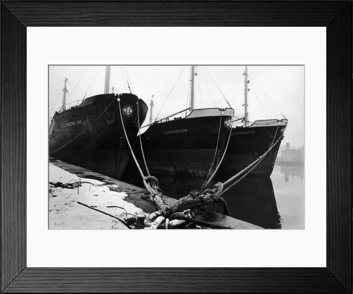 Framed Print : Three mini bulk carriers lie side by side at Hartlepool