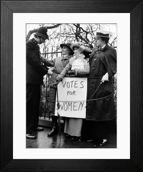 Framed Print : Three women chained themselves to the gates of Saltwell Park Framed Print : Three women chained themselves to the gates of Saltwell Park