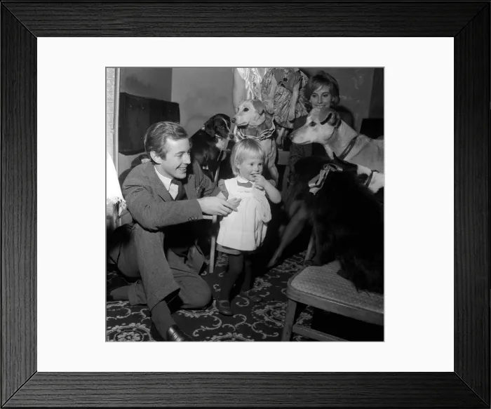 Framed Print : Noel Harrison with Daughter Cathryn aged 19 months January 1961 Pictured at Blue Framed Print : Noel Harrison with Daughter Cathryn aged 19 months January 1961 Pictured at Blue