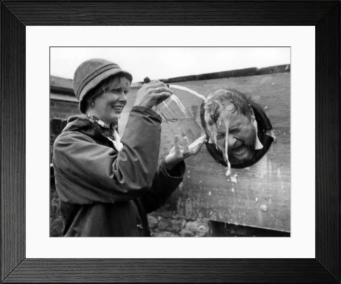 Framed Print : Mr Doug Chapman of the Hastings Arms, Seaton Delaval in the stocks for charity on 31st Framed Print : Mr Doug Chapman of the Hastings Arms, Seaton Delaval in the stocks for charity on 31st