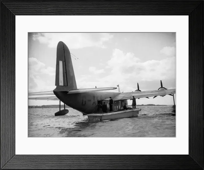 Framed Print : Shorts S30 Empire Flying Boat G-AFCZ named Clare owned and operated by BOAC Framed Print : Shorts S30 Empire Flying Boat G-AFCZ named Clare owned and operated by BOAC