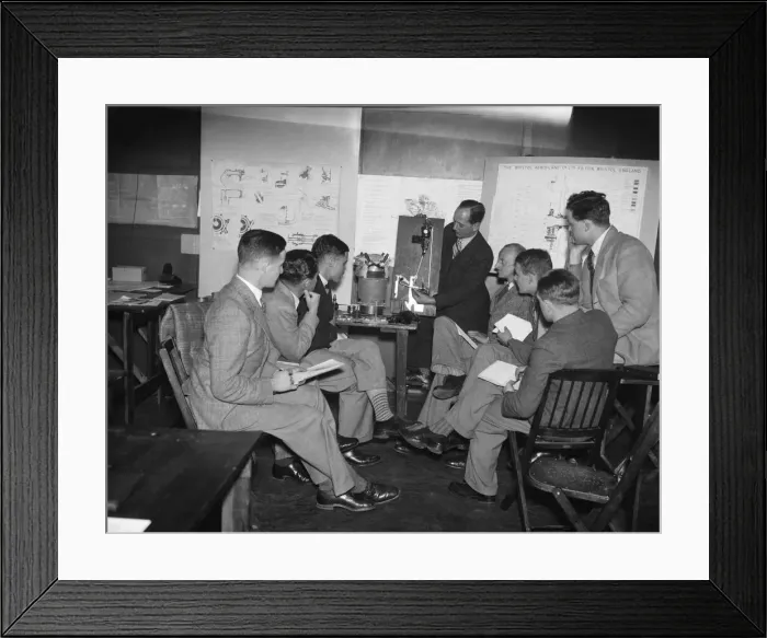 Framed Print : Commercial pilots seen here returning to flight school at Croydon Airport to study