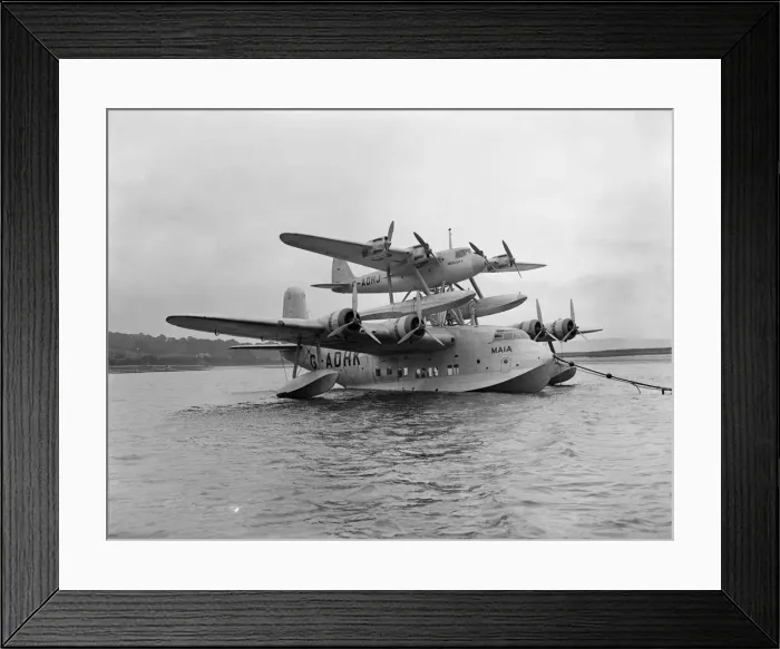 Framed Print : The Short-Mayo composite aircraft comprised the Short S