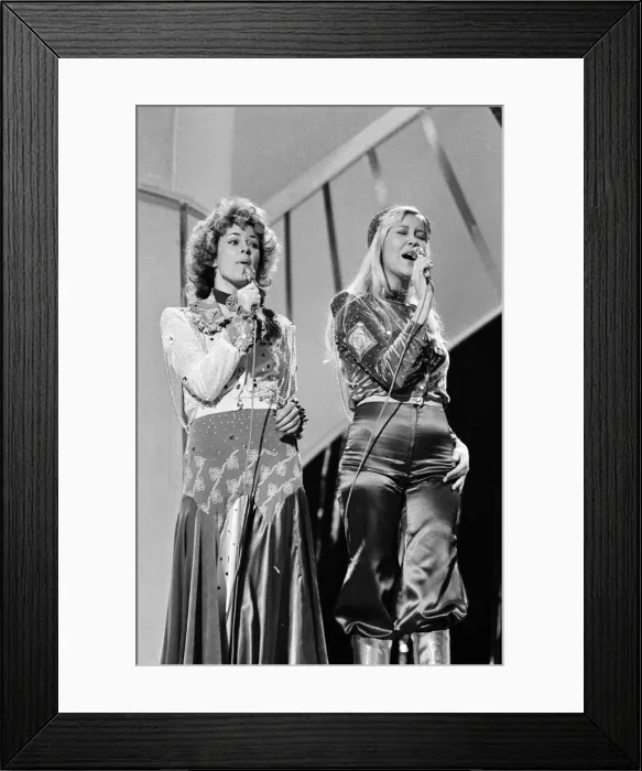Framed Print : The Eurovision Song Contest. Abba the Swedish pop group who competed in the 1974