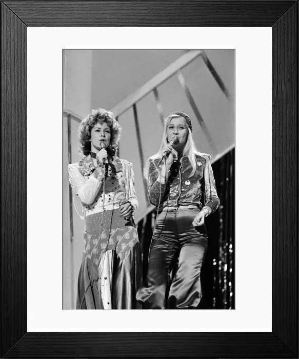 Framed Print : The Eurovision Song Contest. Abba the Swedish pop group who competed in the 1974