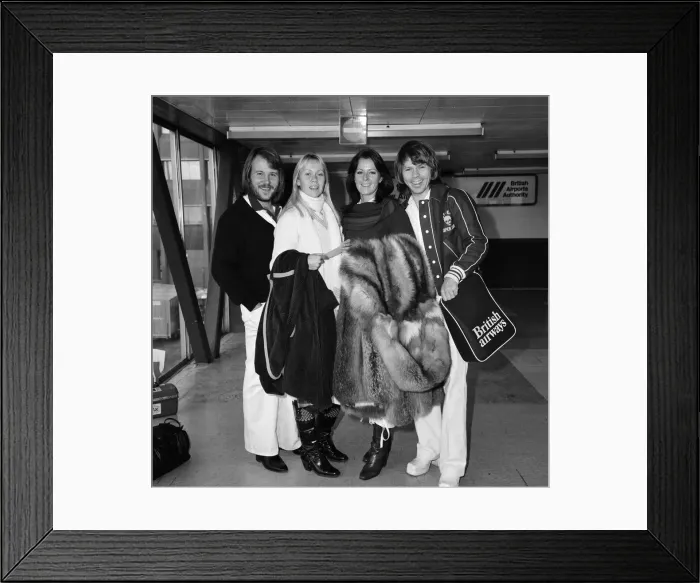 Framed Print : Swedish pop group ABBA consisting of Agnetha Faltskog, Bjorn Ulvaeus