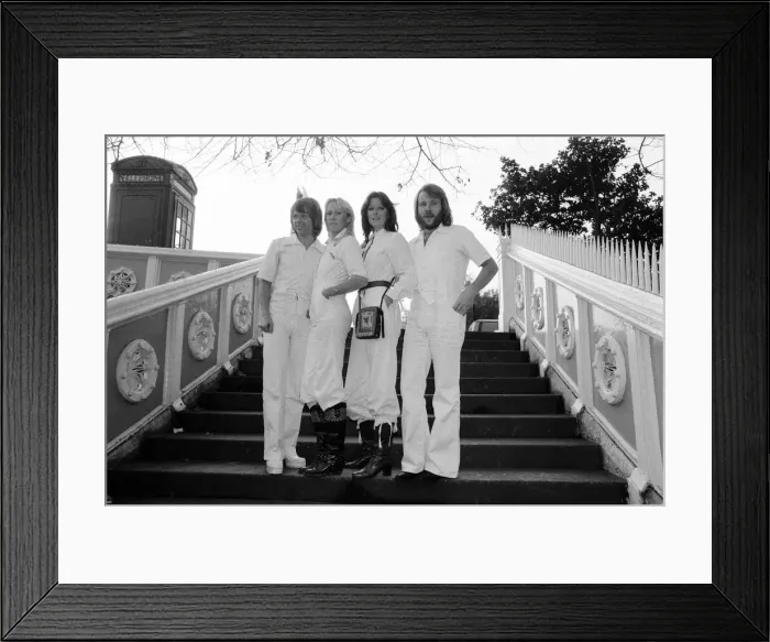 Framed Print : Swedish pop group ABBA consisting of Agnetha Faltskog, Bjorn Ulvaeus
