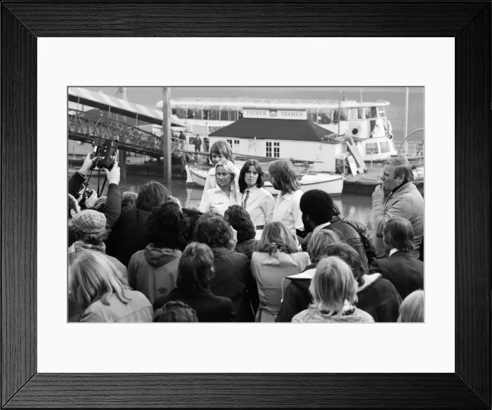 Framed Print : Swedish pop group ABBA consisting of Agnetha Faltskog, Bjorn Ulvaeus