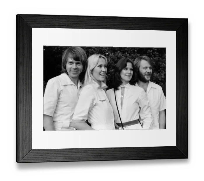 Framed Print : Swedish pop group ABBA consisting of Agnetha Faltskog, Bjorn Ulvaeus