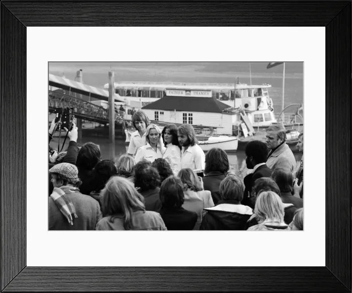 Framed Print : Swedish pop group ABBA consisting of Agnetha Faltskog, Bjorn Ulvaeus