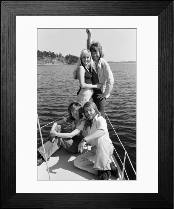 Framed Print : Swedish pop group ABBA consisting of Agnetha Faltskog, Bjorn Ulvaeus