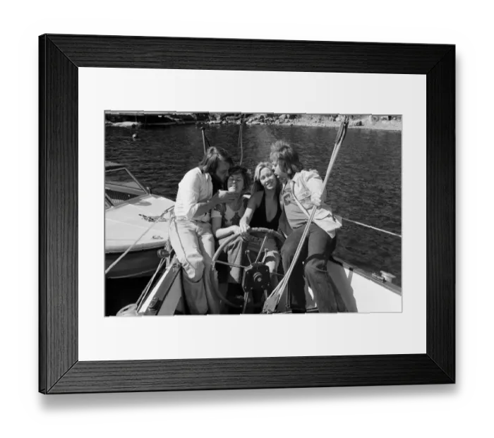 Framed Print : Swedish pop group ABBA consisting of Agnetha Faltskog, Bjorn Ulvaeus