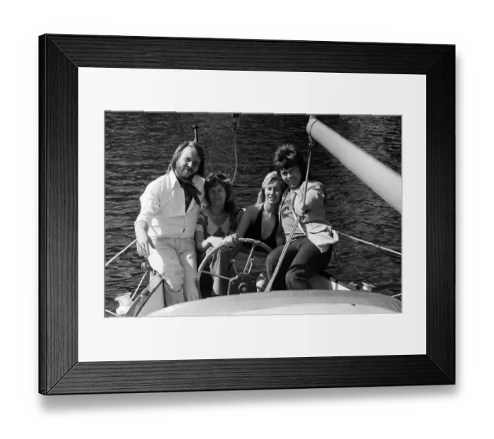 Framed Print : Swedish pop group ABBA consisting of Agnetha Faltskog, Bjorn Ulvaeus