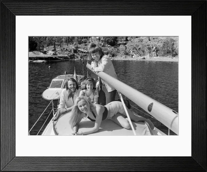 Framed Print : Swedish pop group ABBA consisting of Agnetha Faltskog, Bjorn Ulvaeus