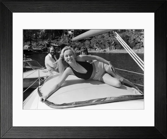 Framed Print : Swedish pop group ABBA consisting of Agnetha Faltskog, Bjorn Ulvaeus