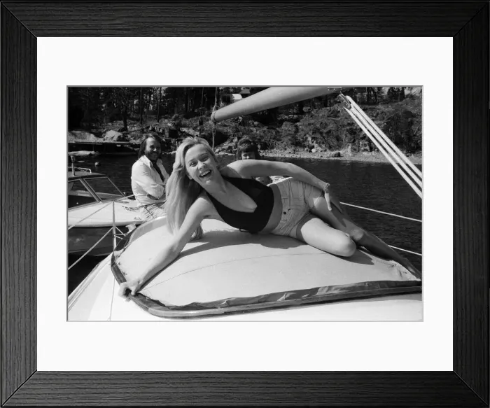 Framed Print : Swedish pop group ABBA consisting of Agnetha Faltskog, Bjorn Ulvaeus