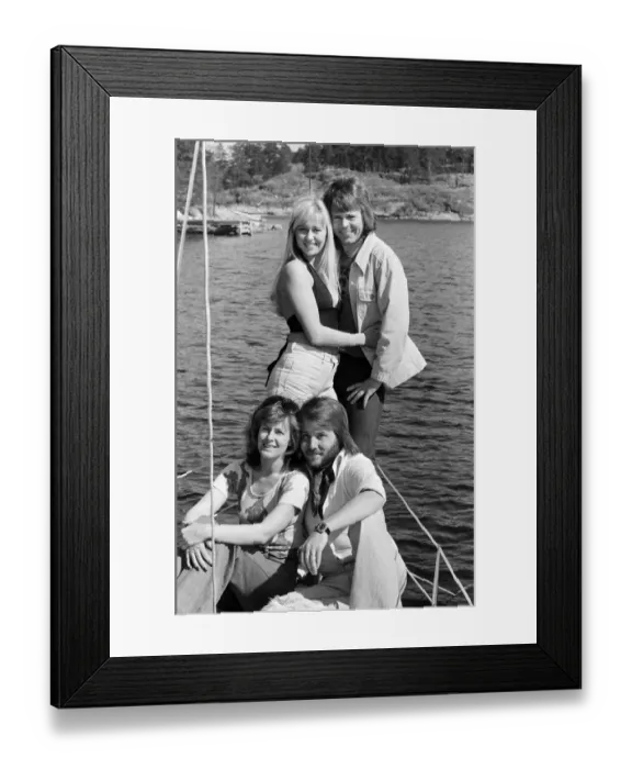 Framed Print : Swedish pop group ABBA consisting of Agnetha Faltskog, Bjorn Ulvaeus