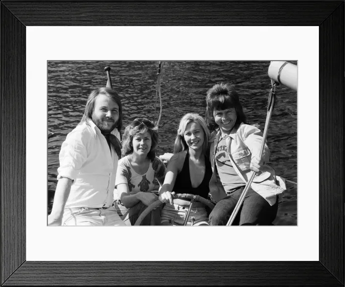 Framed Print : Swedish pop group ABBA consisting of Agnetha Faltskog, Bjorn Ulvaeus