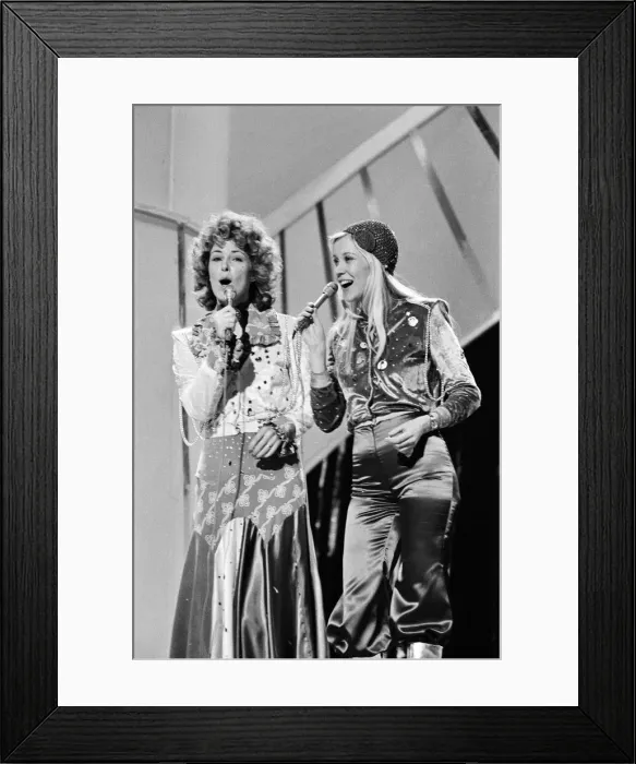 Framed Print : The Eurovision Song Contest. Abba the Swedish pop group who competed in the 1974