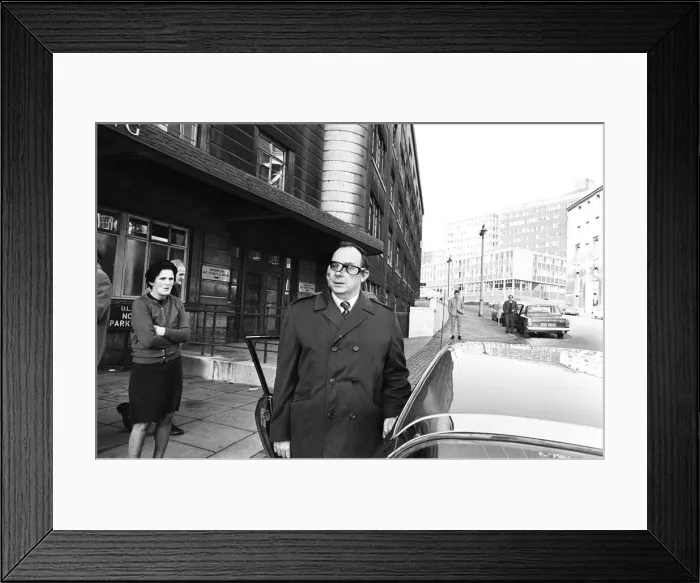 Framed Print : Eric Morecambe leaves hospital for home, November 1968. Comedian Eric Morecambe Framed Print : Eric Morecambe leaves hospital for home, November 1968. Comedian Eric Morecambe