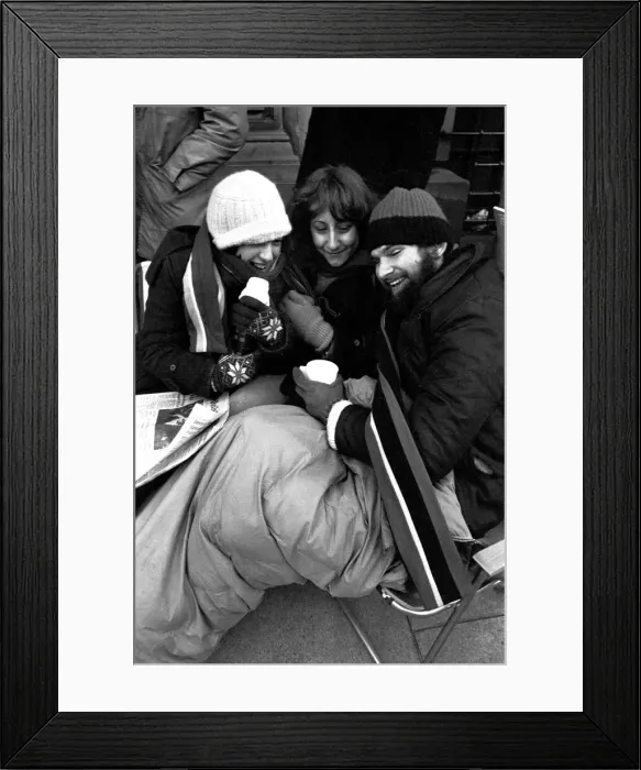 Framed Print : Elton John fans spent the night in sub-zero temperatures to make sure of getting tickets Framed Print : Elton John fans spent the night in sub-zero temperatures to make sure of getting tickets